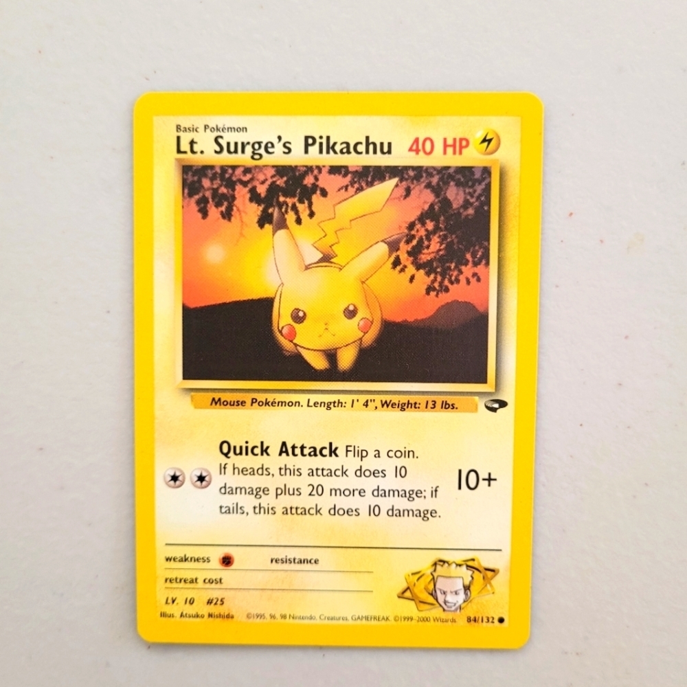 Classic Lt. Surge's Pikachu Gym Challenge 84/132 Common Pokemon Card